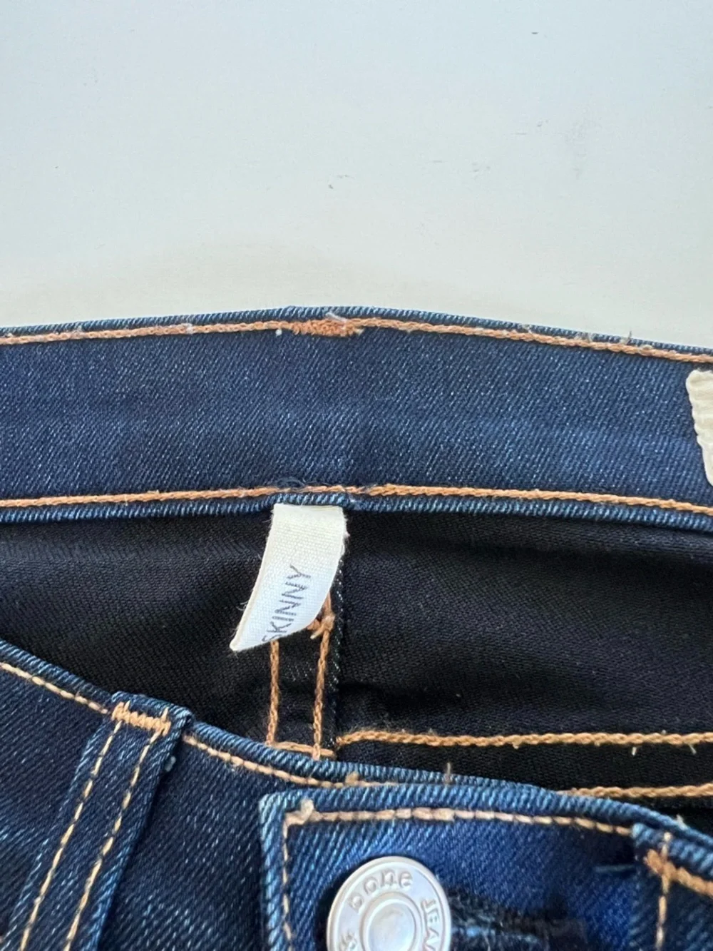 Rag‎ & Bone Women's Raw Hem Dark Blue Dearborn Skinny Jeans